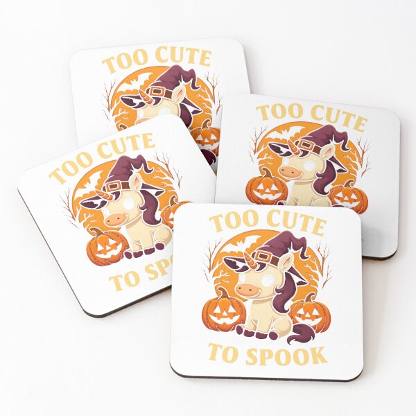 Item preview, Too Cute To Spook Unicorn Halloween Design with Pumpkins designed and sold by RuweisVibes.