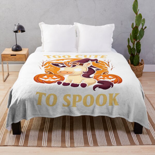 Item preview, Too Cute To Spook Unicorn Halloween Design with Pumpkins designed and sold by RuweisVibes.