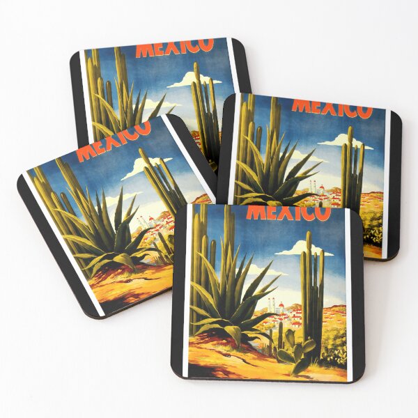 Item preview, Vintage Mexico Travel Poster Art | Mid-Century Tourism Wall Decor | Bold & Vibrant Retro Design with Agave  Cacti designed and sold by artofuniverse.