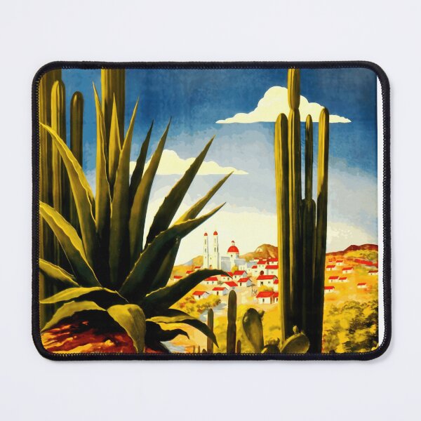 Item preview, Vintage Mexico Travel Poster Art | Mid-Century Tourism Wall Decor | Bold & Vibrant Retro Design with Agave  Cacti designed and sold by artofuniverse.