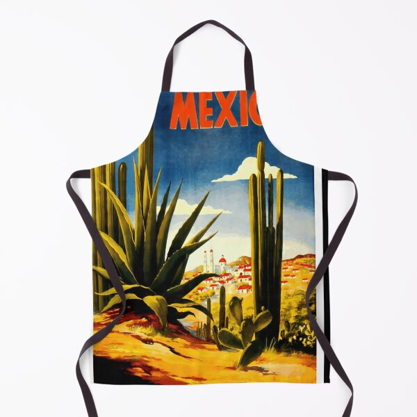 Item preview, Vintage Mexico Travel Poster Art | Mid-Century Tourism Wall Decor | Bold & Vibrant Retro Design with Agave Cacti designed and sold by artofuniverse.
