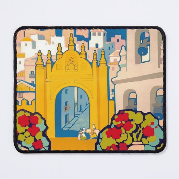 Item preview, Vintage Seville Travel Poster | Art Deco Style | Bold Colors & Geometric Shapes | Tourist Attraction | 1920s 1930s Spain designed and sold by artofuniverse.