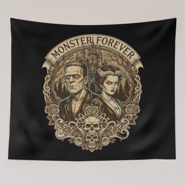 Item preview, Frankenstein Monster Forever – Vintage Horror Gothic Tattoo Art designed and sold by DamianRoy88.