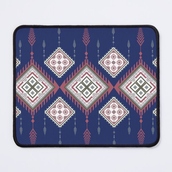Item preview,  Midnight Indigo Thai Textile Pattern – Boho Ethnic Fabric Print with Terracotta and Olive Accents designed and sold by KiratiTra Designs.
