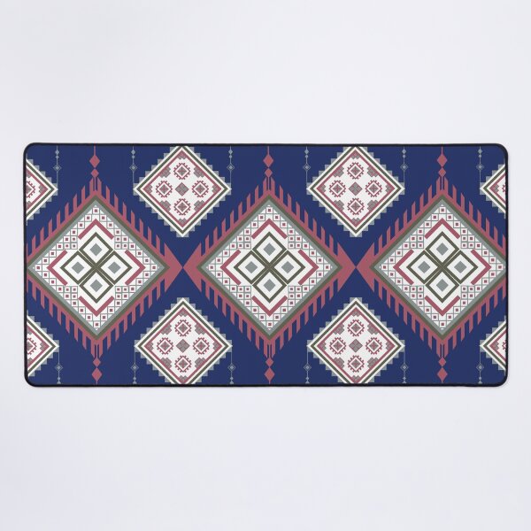 Item preview,  Midnight Indigo Thai Textile Pattern – Boho Ethnic Fabric Print with Terracotta and Olive Accents designed and sold by KiratiTra Designs.
