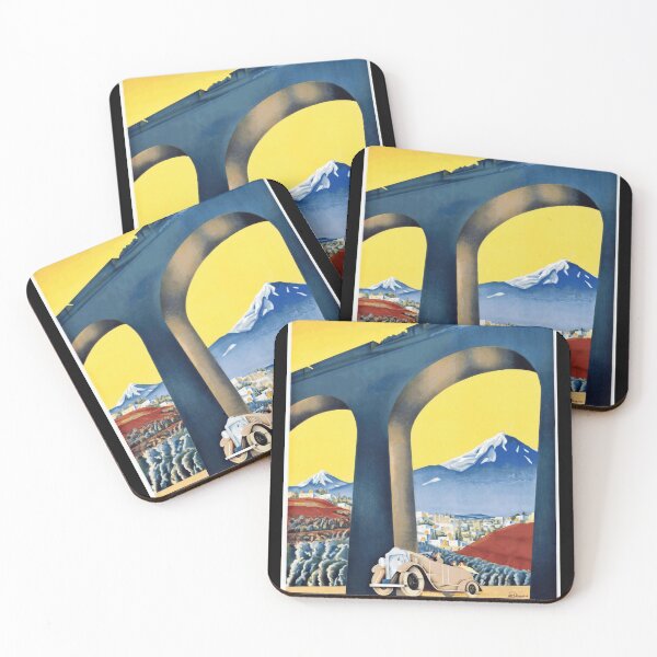 Item preview, Vintage Soviet Armenia Travel Poster | Art Deco Style | Industrial Progress & Cultural Pride | Train Viaduct  Mountains designed and sold by artofuniverse.