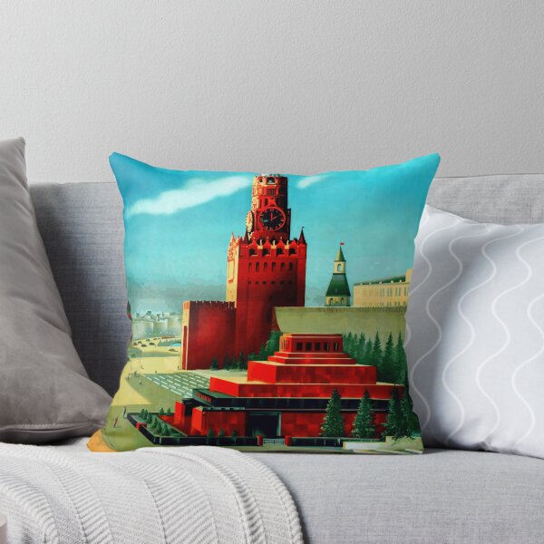 Item preview, Vintage Moscow Travel Poster | Soviet Era Art | Spasskaya Tower & St. Basil's Cathedral | Mid-20th Century Design designed and sold by artofuniverse.