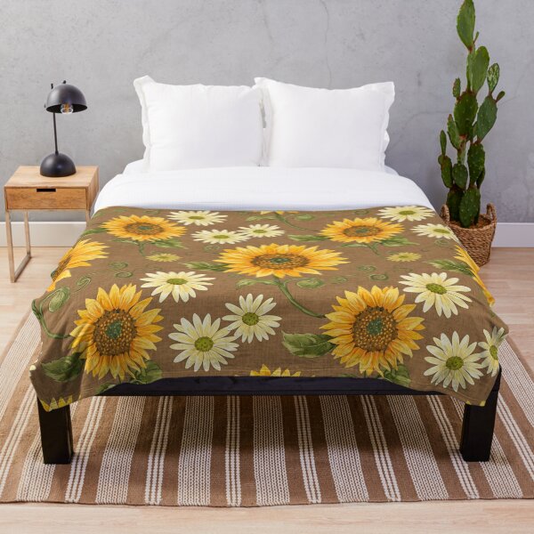 Item preview, Antique Sunflower & Daisy Botanical Pattern – Golden Harvest Style designed and sold by skysshobu.