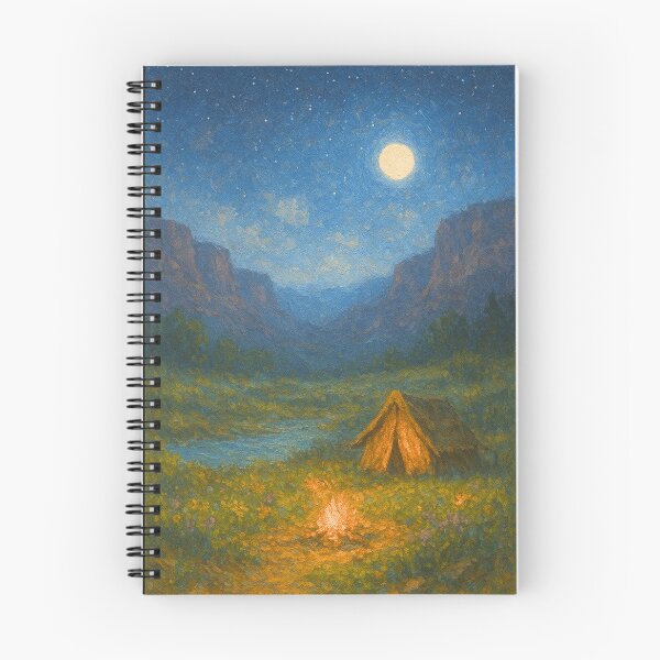 Item preview, Moonlit Canyon – Desert Cliffs, Stars & Campfire Glow designed and sold by Syrupulse.