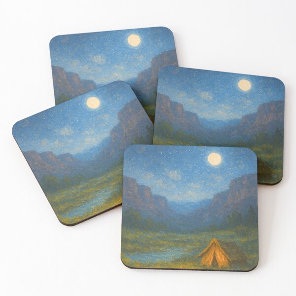 Item preview, Moonlit Canyon – Desert Cliffs, Stars & Campfire Glow designed and sold by Syrupulse.