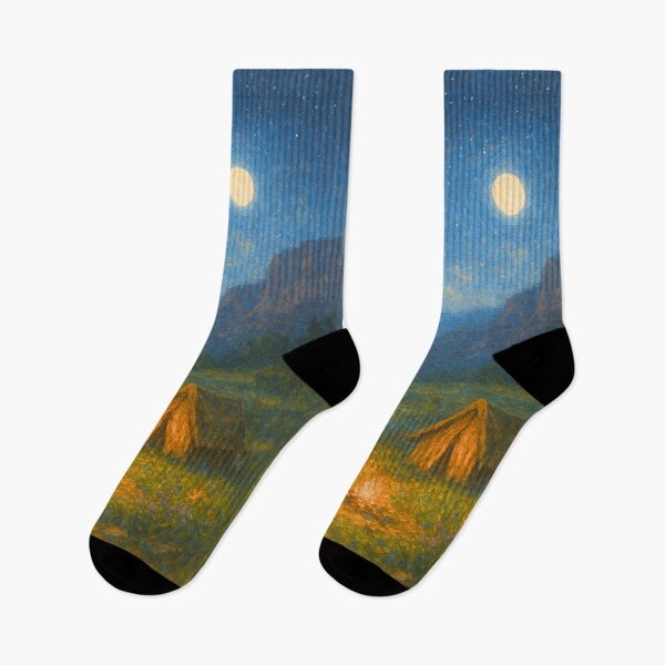 Item preview, Moonlit Canyon – Desert Cliffs, Stars & Campfire Glow designed and sold by Syrupulse.
