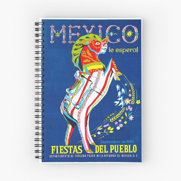 Item preview, Vibrant Vintage Travel Poster | Mexico Fiestas del Pueblo 1959 | Mid-Century Art & Bold Design | Mexican Cultural Heritage designed and sold by artofuniverse.