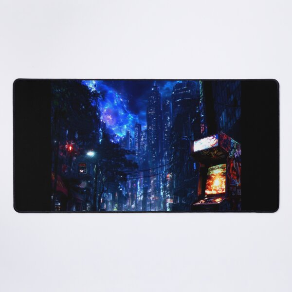 Item preview, Cyberpunk Cityscape with Arcade Machine designed and sold by Pir8prints.