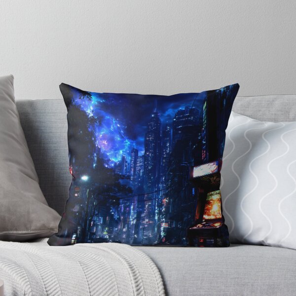 Item preview, Cyberpunk Cityscape with Arcade Machine designed and sold by Pir8prints.