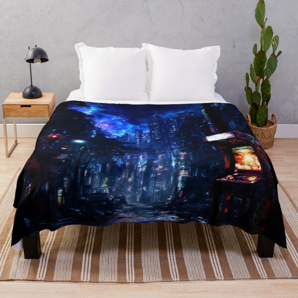 Item preview, Cyberpunk Cityscape with Arcade Machine designed and sold by Pir8prints.