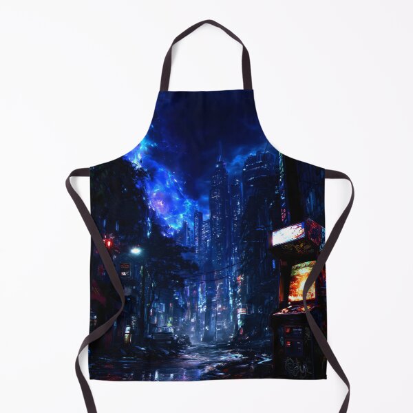 Item preview, Cyberpunk Cityscape with Arcade Machine designed and sold by Pir8prints.