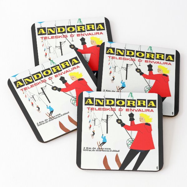 Item preview, Vintage Ski Poster | Teleskis d’Envalira 1957 | Andorra Pas de la Casa | Mid-Century Style Ski Art & Travel Decor designed and sold by artofuniverse.