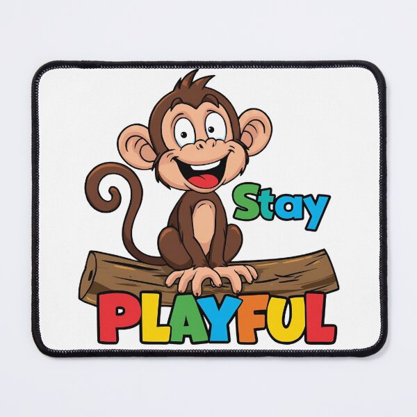 Item preview, Stay Playful – Funny Laughing Monkey on Wood | Colorful, Good-Mood Design designed and sold by ParaSiempreS.