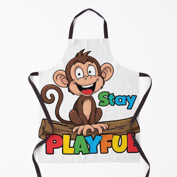 Item preview, Stay Playful – Funny Laughing Monkey on Wood | Colorful, Good-Mood Design designed and sold by ParaSiempreS.