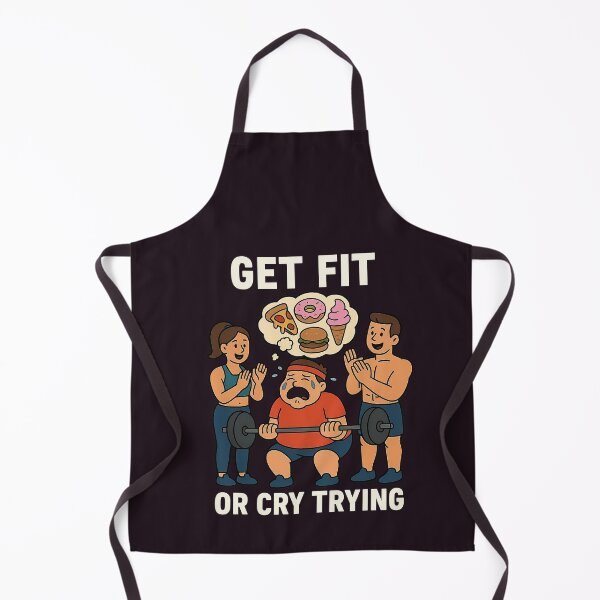 Item preview, Funny Gym Motivation -Get Fit and Cry Trying designed and sold by BlackArtMedia.