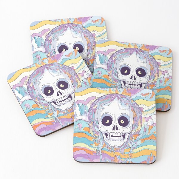 Item preview, Psychedelic Skull with Trippy Color Waves designed and sold by DreamArtmaStudio.