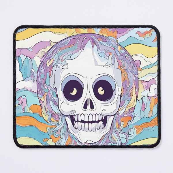Item preview, Psychedelic Skull with Trippy Color Waves designed and sold by DreamArtmaStudio.