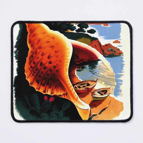 Item preview, Vintage Costa Brava Travel Poster | Art Deco Style Print | Mediterranean Scenic Art | Girona Spain | Conch Shell & Sea View designed and sold by artofuniverse.