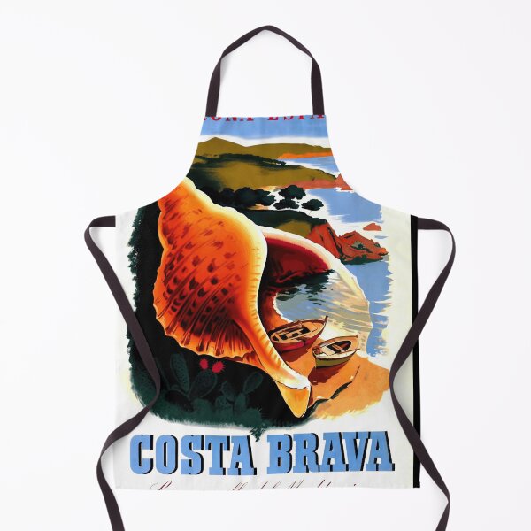 Item preview, Vintage Costa Brava Travel Poster | Art Deco Style Print | Mediterranean Scenic Art | Girona Spain | Conch Shell & Sea View designed and sold by artofuniverse.