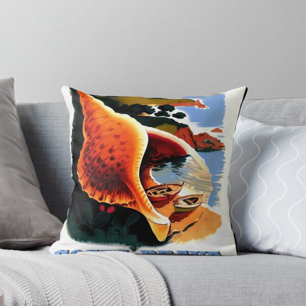 Item preview, Vintage Costa Brava Travel Poster | Art Deco Style Print | Mediterranean Scenic Art | Girona Spain | Conch Shell & Sea View designed and sold by artofuniverse.