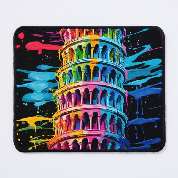Item preview, Leaning Tower of Pisa Drip Art – Pisa’s Cascade Painting | Colorful Landmark Print designed and sold by callicoartshop.