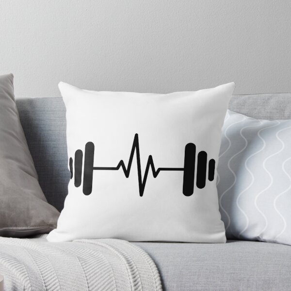Item preview, Minimalist Black Fitness Logo with Dumbbell and Heartbeat Line designed and sold by AFernandesDSG.