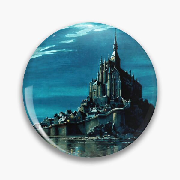 Item preview, Vintage Mont Saint-Michel Travel Poster | Historic France Art | Chemins de Fer de l'État Railway | Gothic Nocturnal Scene designed and sold by artofuniverse.