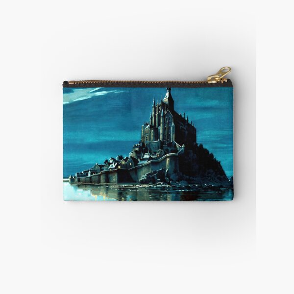 Item preview, Vintage Mont Saint-Michel Travel Poster | Historic France Art | Chemins de Fer de l'État Railway | Gothic Nocturnal Scene designed and sold by artofuniverse.