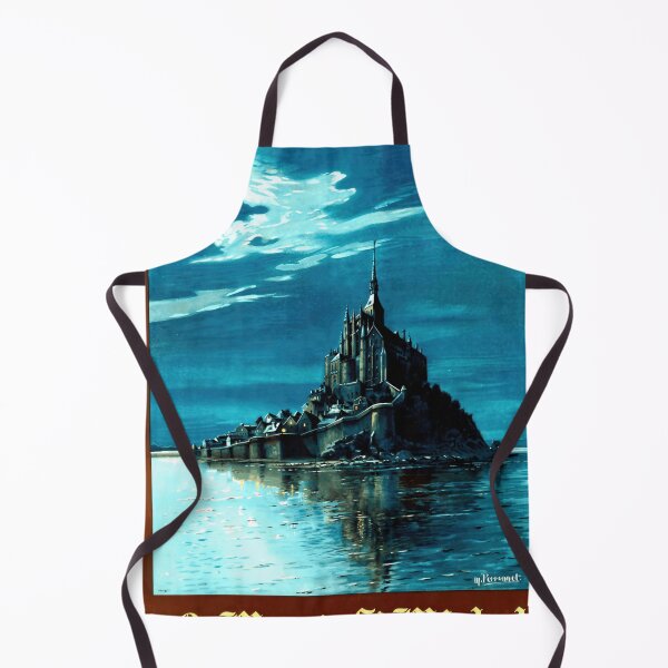 Item preview, Vintage Mont Saint-Michel Travel Poster | Historic France Art | Chemins de Fer de l'État Railway | Gothic Nocturnal Scene designed and sold by artofuniverse.