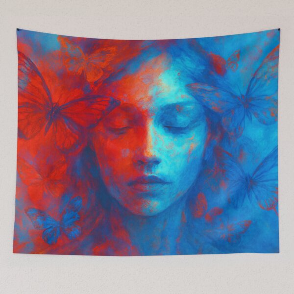 Item preview, Dream-distorted portrait with butterflies designed and sold by Sigtrix.
