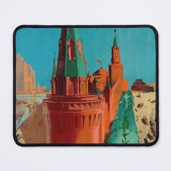 Item preview, Vintage Moscow Travel Poster | Soviet Era Art | Kremlin & Intourist Sightseeing | Mid 20th Century Constructivist Style designed and sold by artofuniverse.