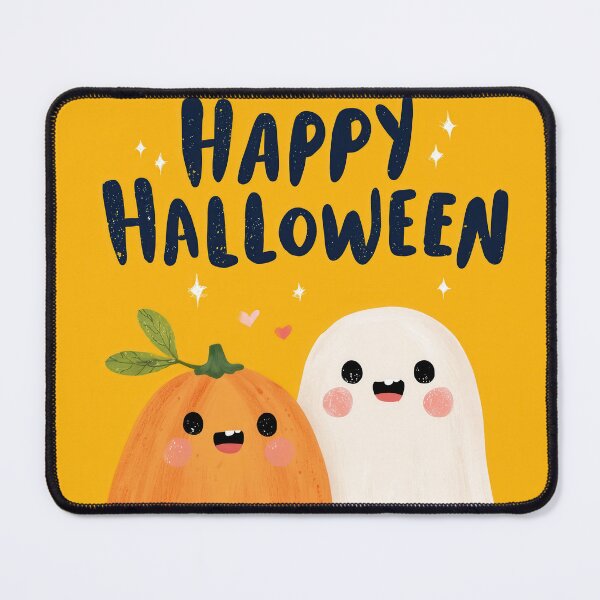 Item preview, Happy Halloween – Kawaii Ghost & Pumpkin Duo designed and sold by BennyPuppy.