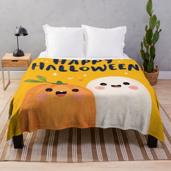 Item preview, Happy Halloween – Kawaii Ghost & Pumpkin Duo designed and sold by BennyPuppy.