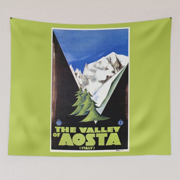 Item preview, The Valley of Aosta Italian Alps travel poster, art deco designed and sold by aapshop.