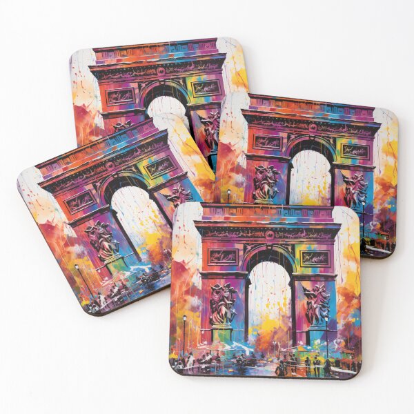 Item preview, Arc de Triomphe Drip Art – Paris Landmark Splash Print | Triumph Unleashed designed and sold by callicoartshop.