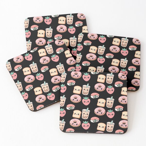 Item preview, Cute Kawaii Food Friends – Bubble Tea, Donut, Sushi, Strawberry & Toast designed and sold by graphicnew.