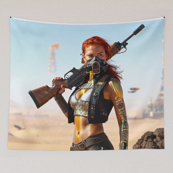 Item preview, The Desert wasteland wanderer cyberpunk style character designed and sold by Vintage Designs +.