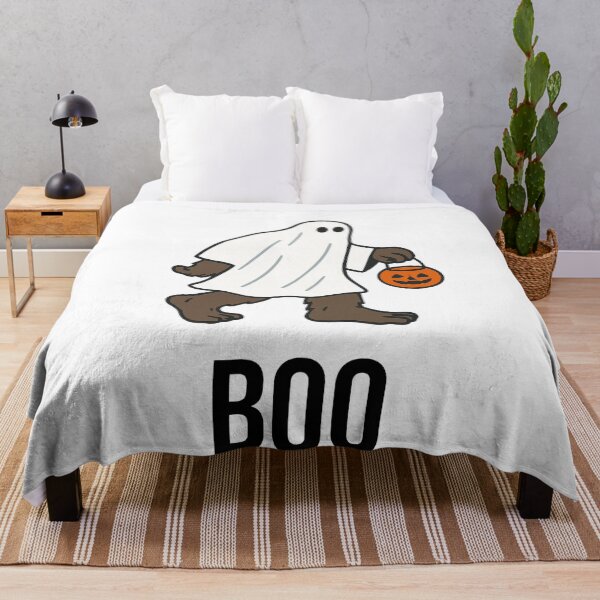Item preview, Funny Sasquatch Ghost with Pumpkin Bucket – Cute Halloween Design designed and sold by RuweisVibes.