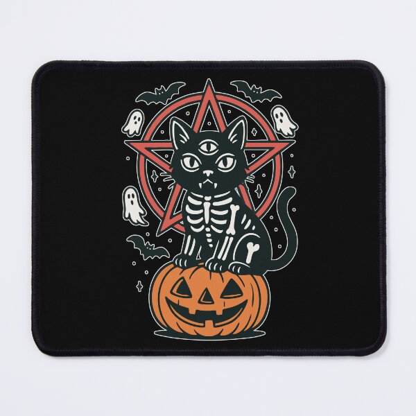 Item preview, Demonic Skeleton Three Eyed Black Cat designed and sold by TomFrontierArt.