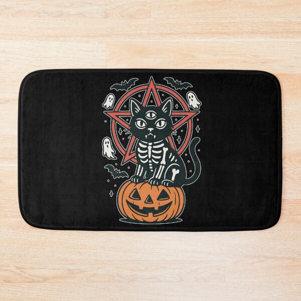 Item preview, Demonic Skeleton Three Eyed Black Cat designed and sold by TomFrontierArt.