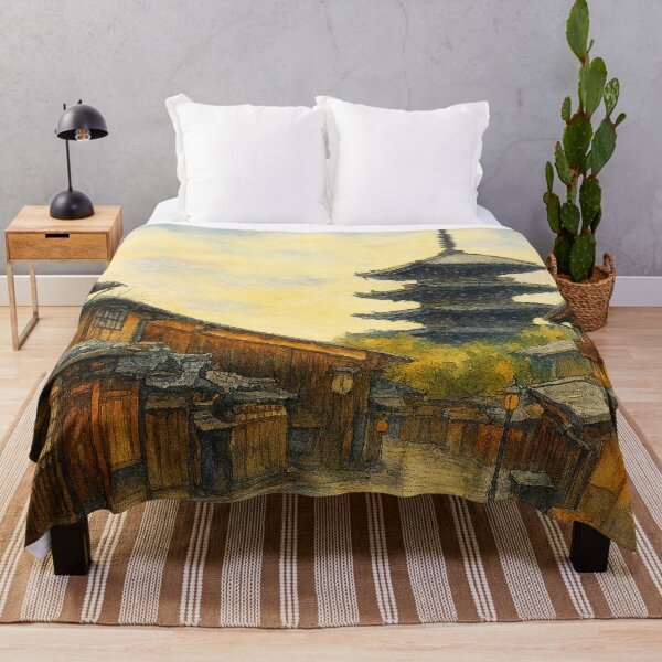 Item preview, Kyoto Streets and Five-Storied Pagoda – Japanese Watercolor Art designed and sold by ワフパズル.