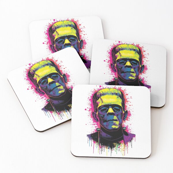 Item preview, Neon Splash Frankenstein – Electric Horror Pop Art designed and sold by snoezelstudio.
