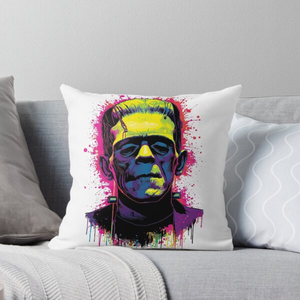 Item preview, Neon Splash Frankenstein – Electric Horror Pop Art designed and sold by snoezelstudio.