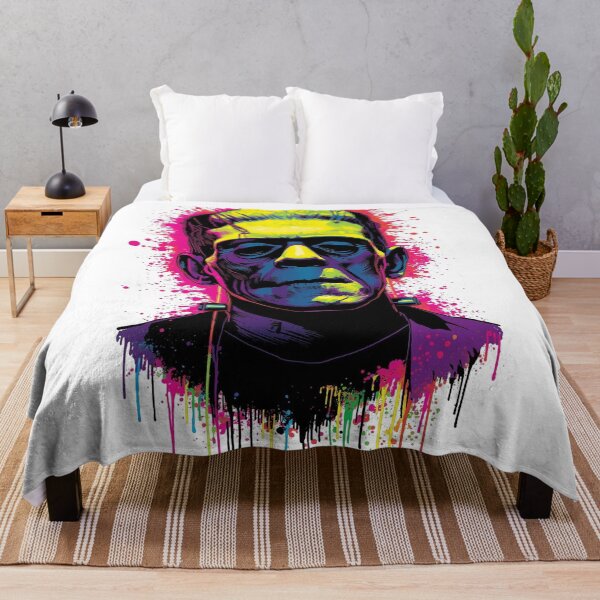 Item preview, Neon Splash Frankenstein – Electric Horror Pop Art designed and sold by snoezelstudio.