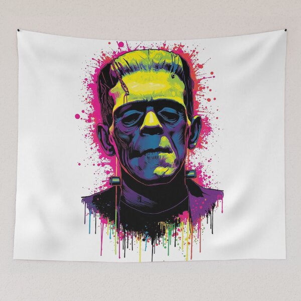 Item preview, Neon Splash Frankenstein – Electric Horror Pop Art designed and sold by snoezelstudio.